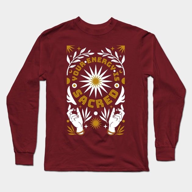 Sacred Energy Long Sleeve T-Shirt by machmigo